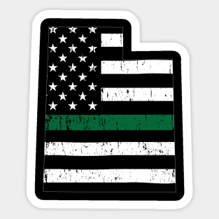 Utah Thin Green Line Military and Border Patrol Shirt Sticker